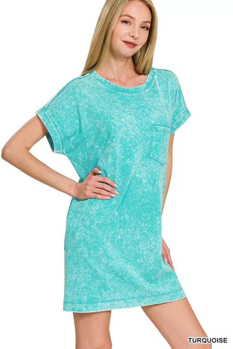 Zenana Premium Cotton Washed T-Shirt Dress - Image 4