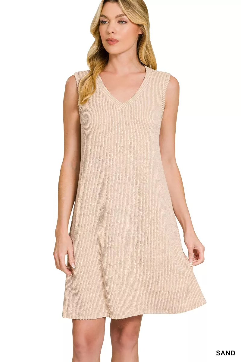 Zenana Raised Rib Sleeveless Mini Dress - Image 2