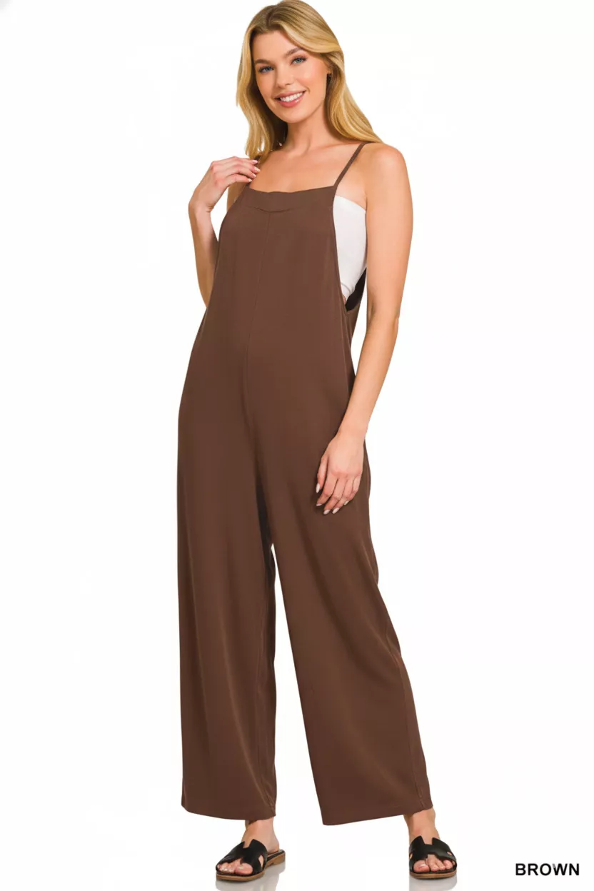 Zenana Rayon Woven Wide Leg Jumpsuit - Image 3