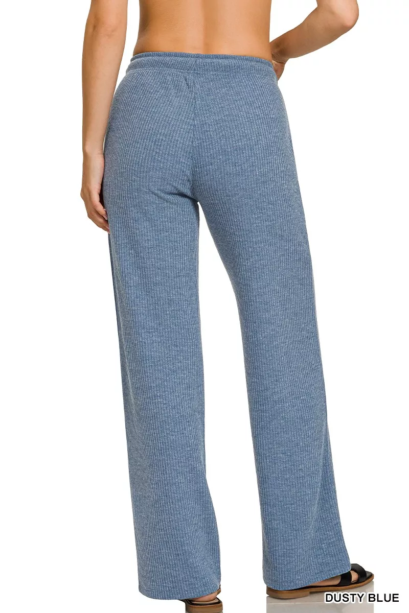 Zenana Ribbed Drawstring Lounge Pants - Image 3