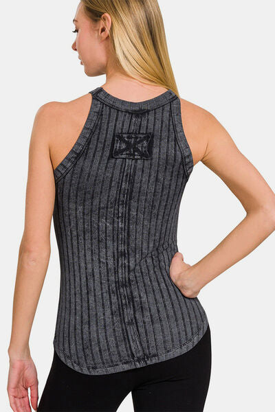 Zenana Ribbed Grecian Neck Tank - Image 2
