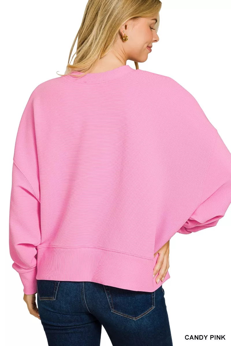 Zenana Ribbed Round Neck Pullover and Shorts Set - Image 6