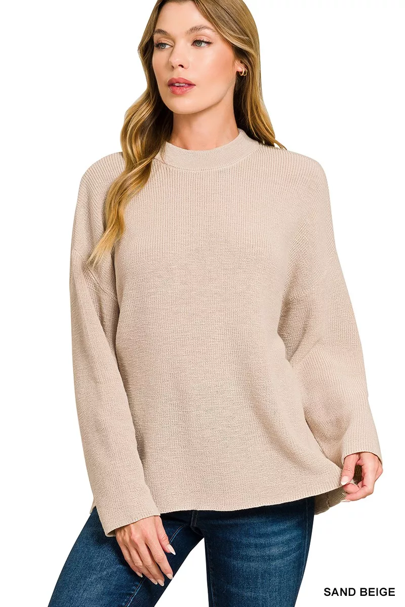 Zenana Round Neck Knit Top and Shorts Sweater Set - Image 4