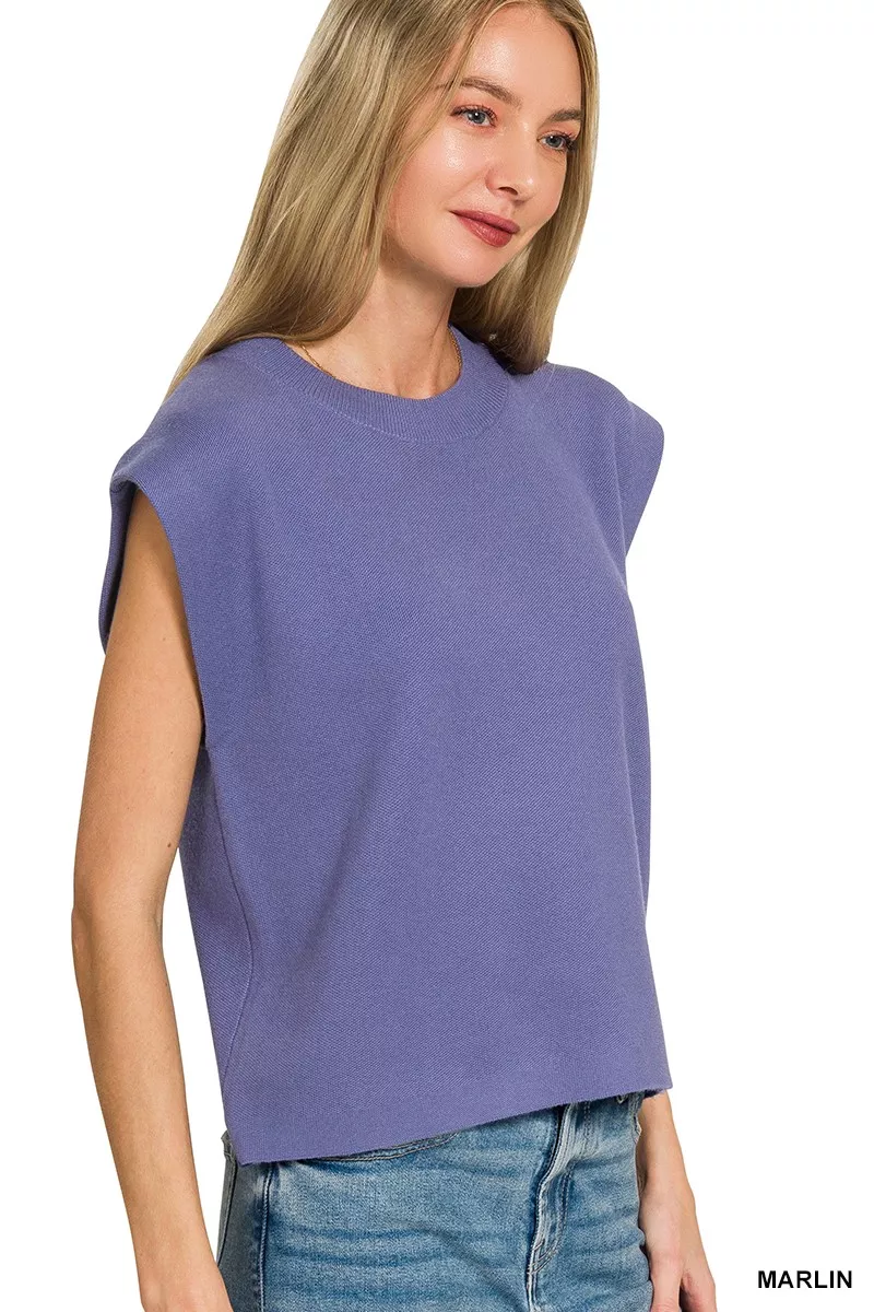 Zenana Round Neck Viscose Sweater Vest - Image 3