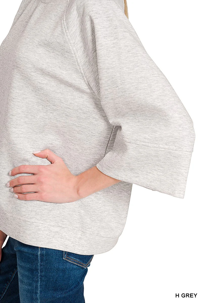 Zenana Scuba 3/4 Sleeve Pullover - Image 3