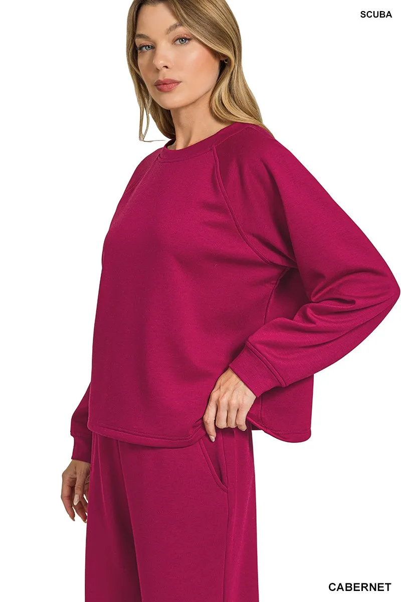 Zenana Scuba Crewneck Sweatshirt and Pants Set - Image 2
