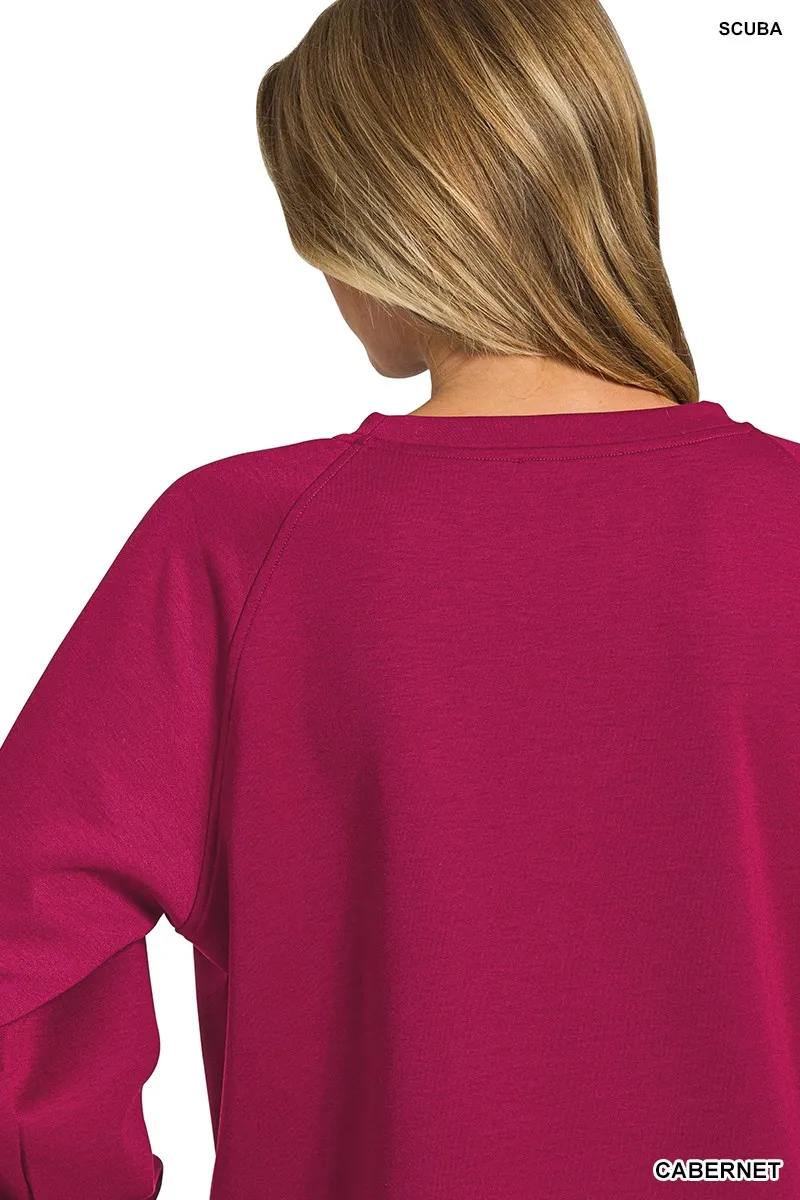 Zenana Scuba Crewneck Sweatshirt and Pants Set - Image 3