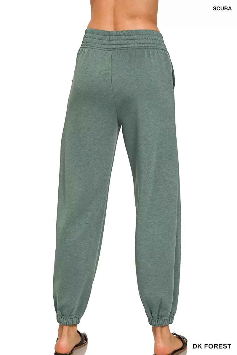 Zenana Scuba Elastic Waist Joggers with pockets - Image 3
