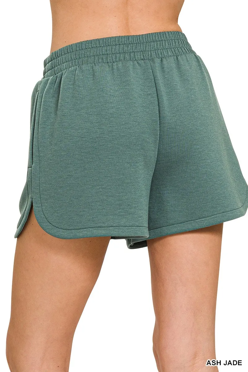 Zenana Scuba Elastic Waistband Dolphin Shorts - Image 3