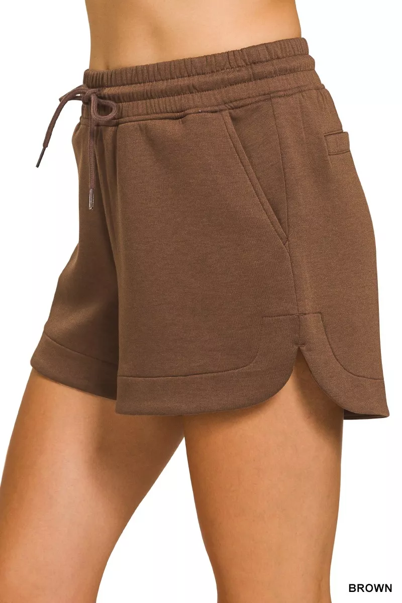 Zenana Scuba Elastic Waistband Shorts With Pocket - Image 2