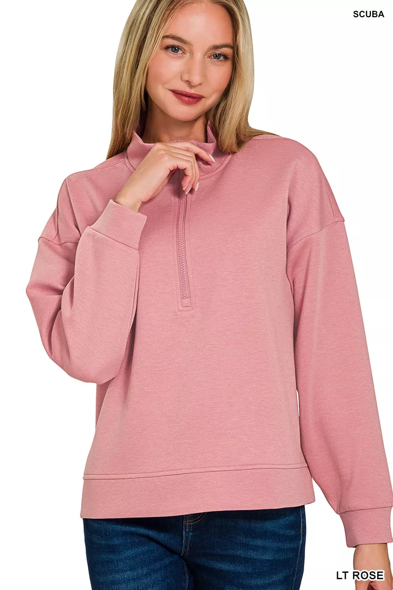 Zenana Scuba Half Zip Pullover and Jogger Set - Image 5