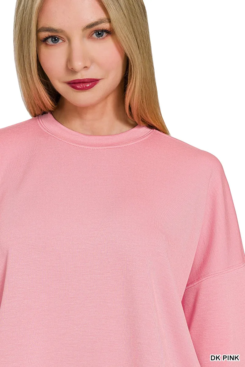 Zenana Scuba Long Sleeve Sweatshirts & Shorts Set - Image 2