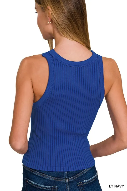Zenana Seamless Ribbed Crop Tank - Image 3