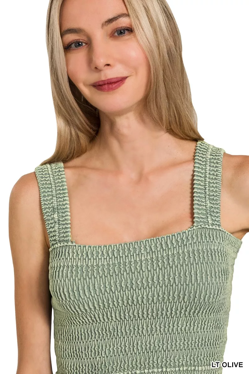 Zenana Seamless Winkle Stone Washed Bra Top - Image 5