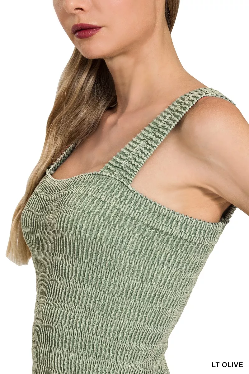 Zenana Seamless Winkle Stone Washed Tank Top - Image 3