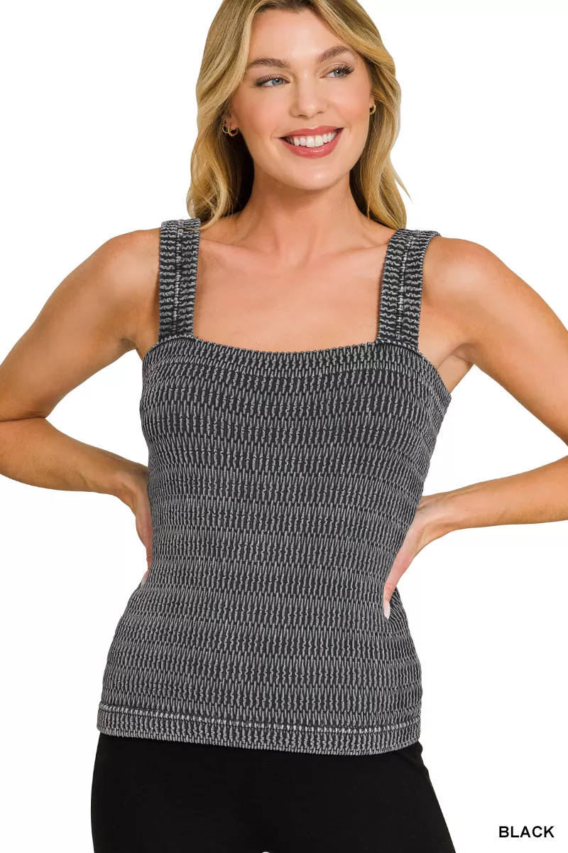 Zenana Seamless Winkle Stone Washed Tank Top - Image 2