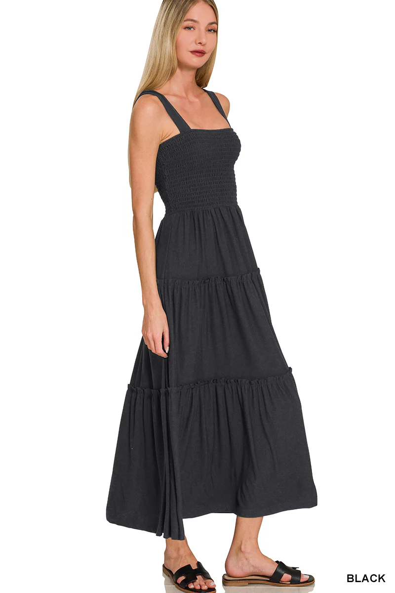 Zenana Smocked Tiered Midi Dress - Image 2
