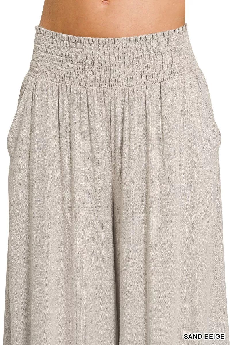 Zenana Smocked Waistband Wide Leg Lounge Pants - Image 5