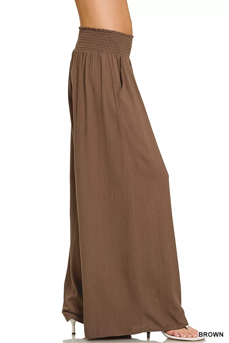 Zenana Smocked Waistband Wide Leg Lounge Pants - Image 2