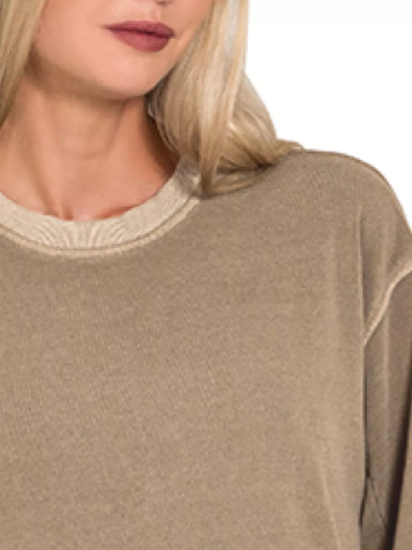 Zenana Soft Fleece Pigment Dye Sweatshirts Dress - Image 3