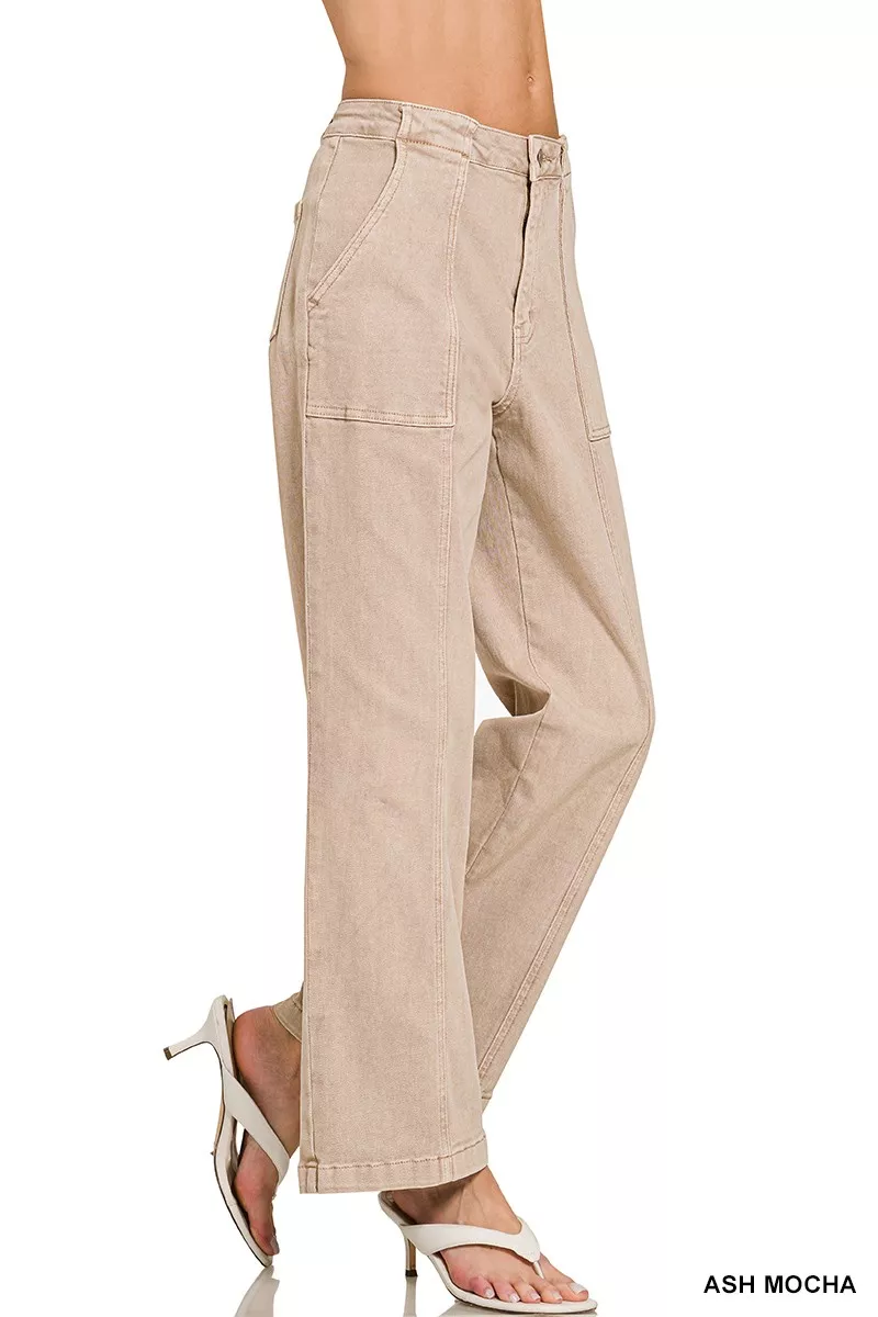 Zenana Straight Leg Utility Pocket Jeans - Image 2