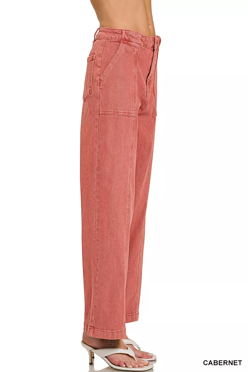 Zenana Straight Leg Utility Pocket Jeans - Image 2