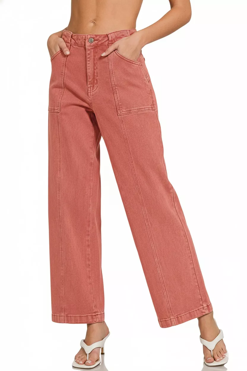 Zenana Straight Leg Utility Pocket Jeans - Image 3