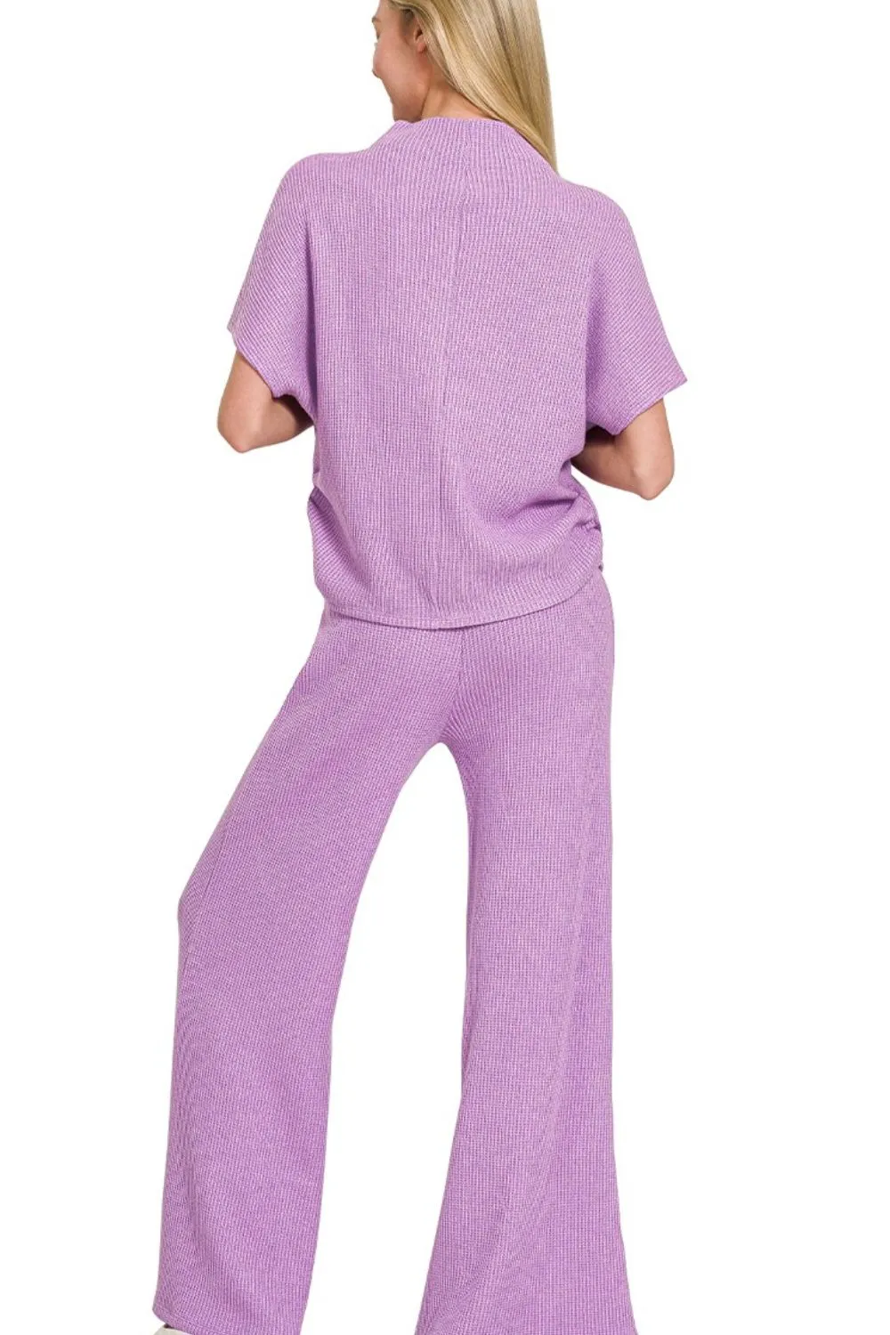 Zenana Sweater Mock Neck Top & Long Pants Set - Image 2