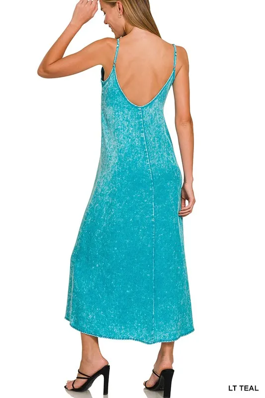 Zenana Tencel Mineral Washed Maxi Dress - Image 2