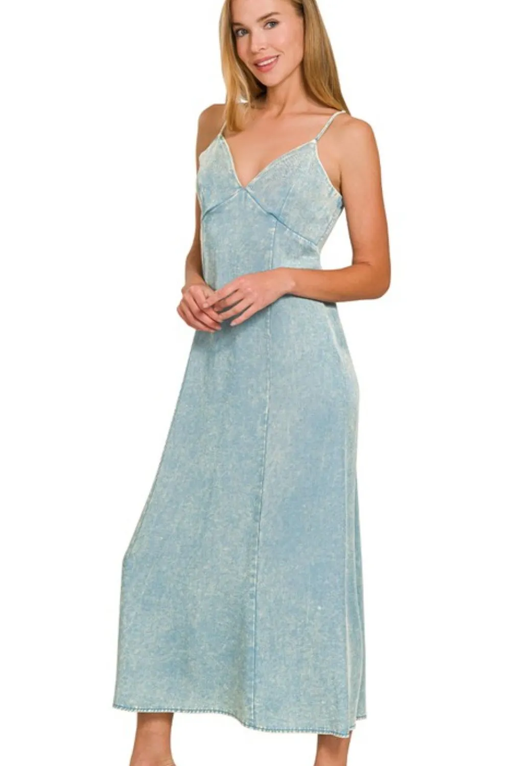 Zenana Tencel Mineral Washed Maxi Dress - Image 2