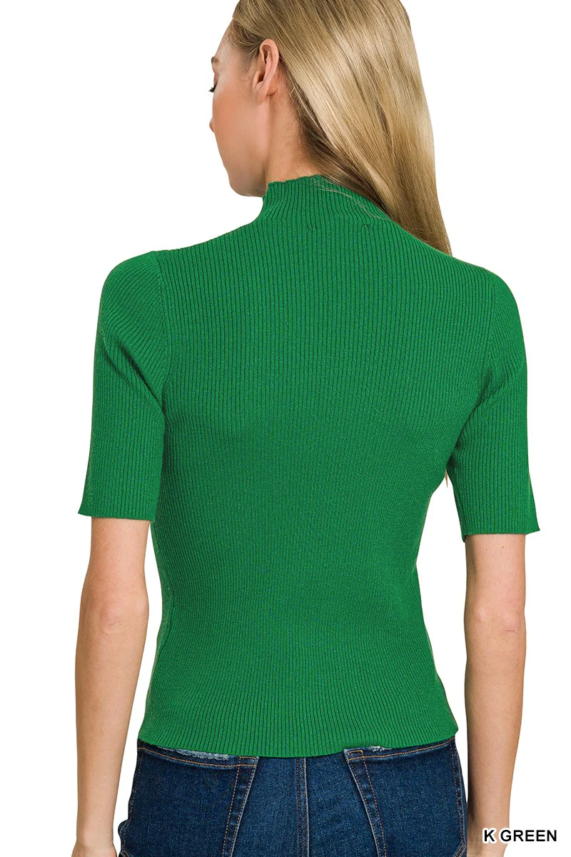 Zenana Viscose Ribbed Mock Neck Sweater - Image 3