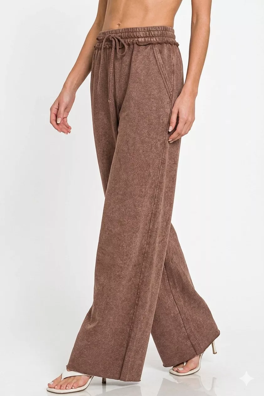 Zenana Washed French Terry Sweatpants - Image 3