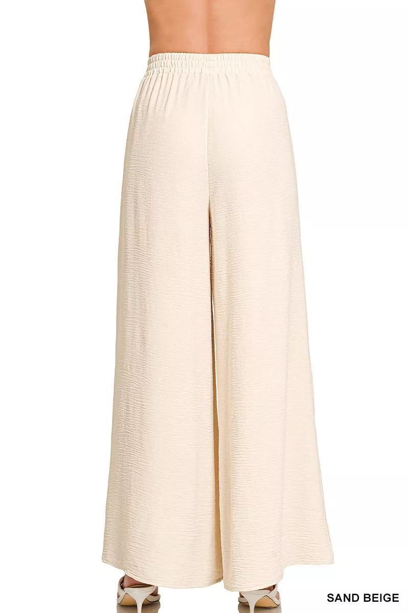 Zenana Woven Airflow Elastic Waistband Pants - Image 3