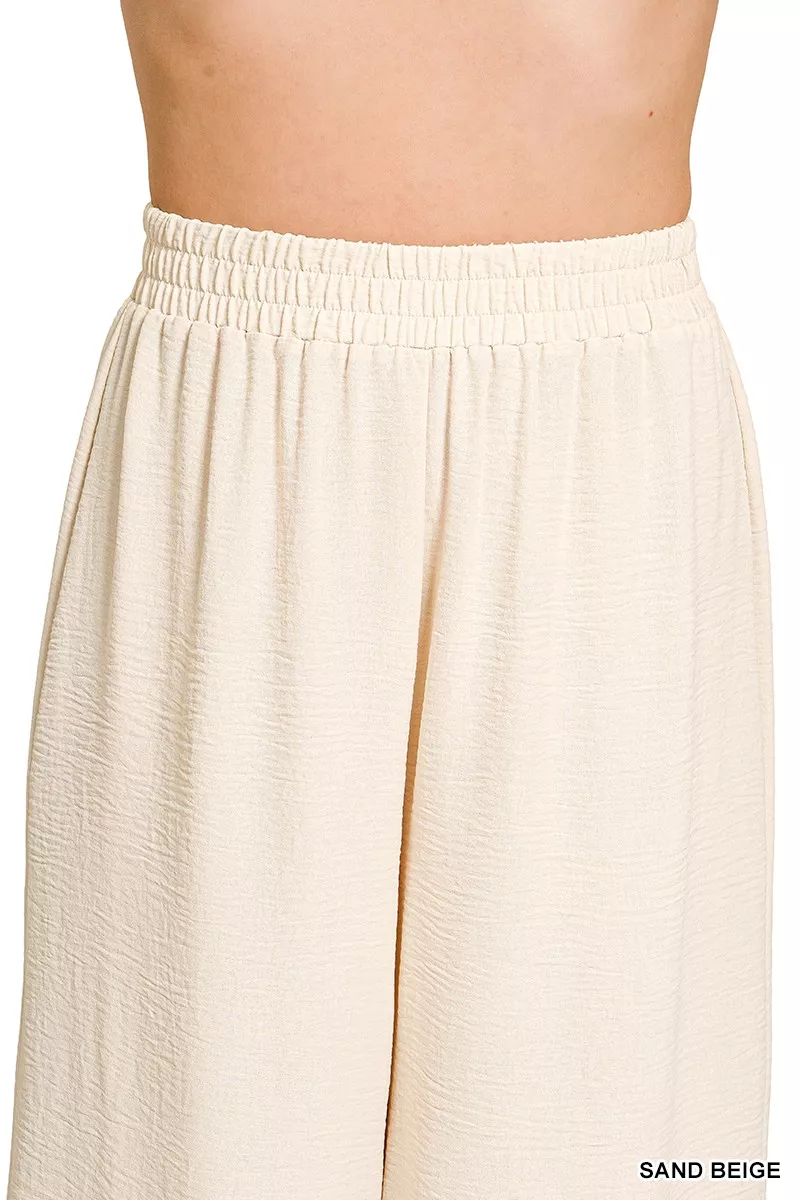 Zenana Woven Airflow Elastic Waistband Pants - Image 5