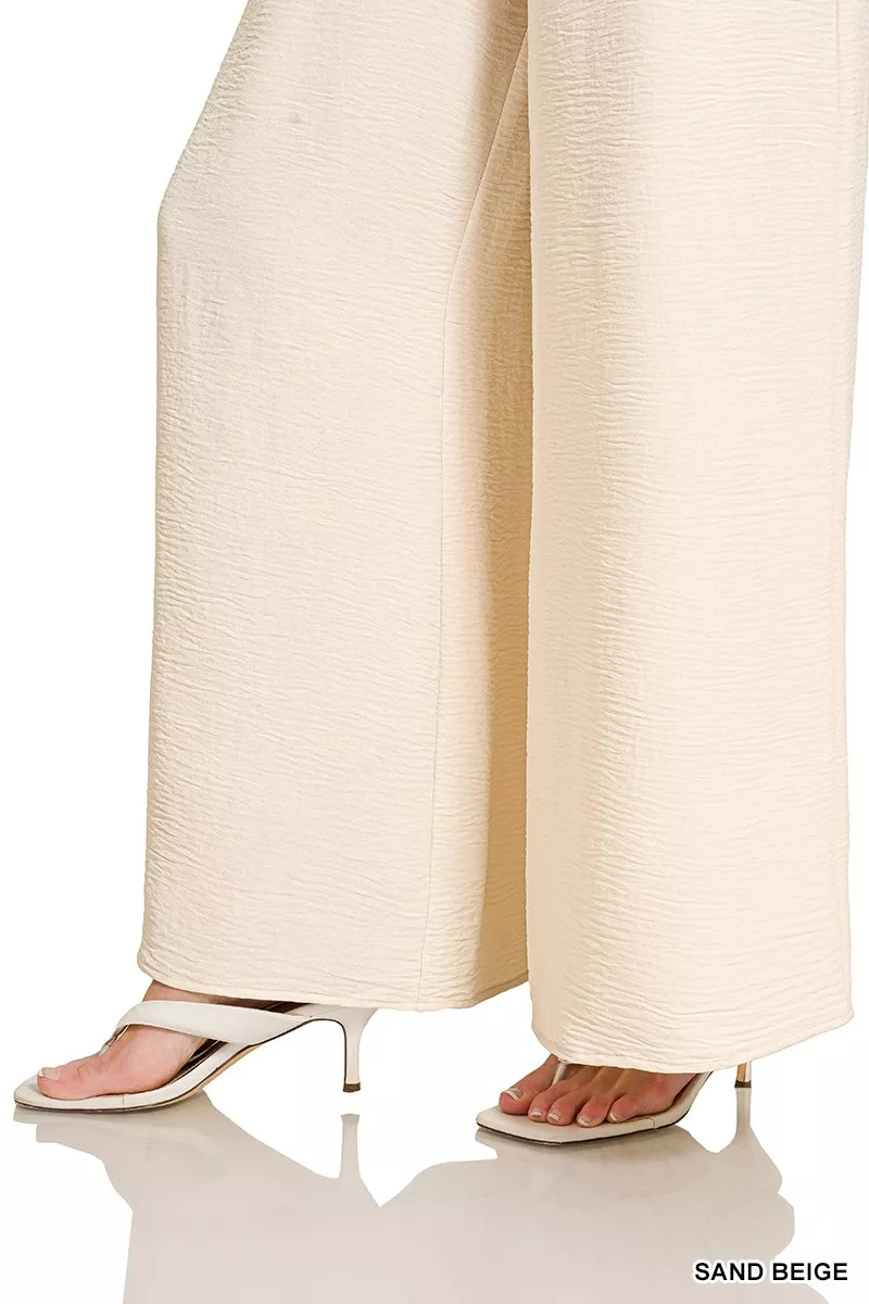 Zenana Woven Airflow Elastic Waistband Pants - Image 7