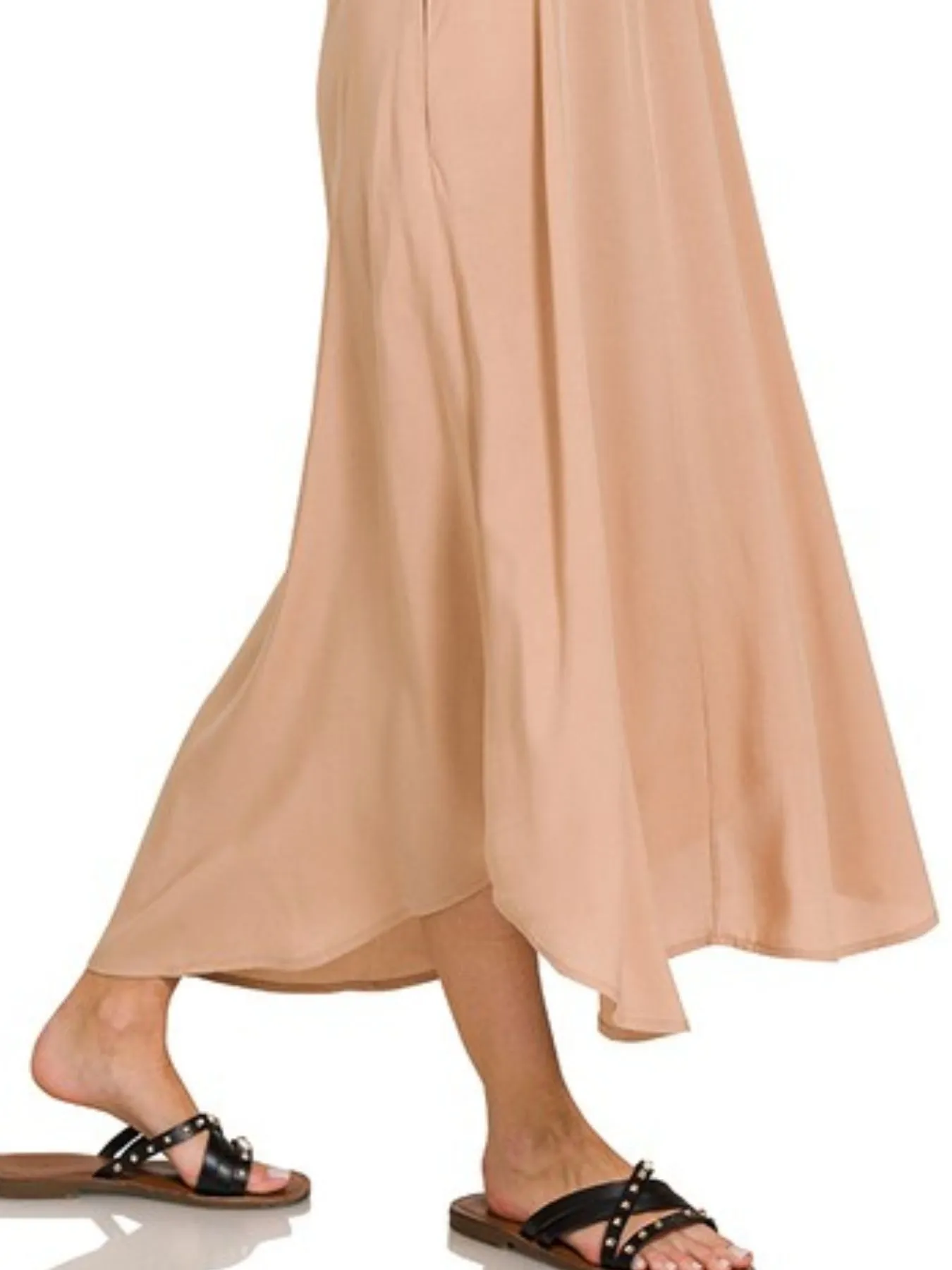 Zenana Woven Arc Hem Cami Dress With Flowy Pockets - Image 3