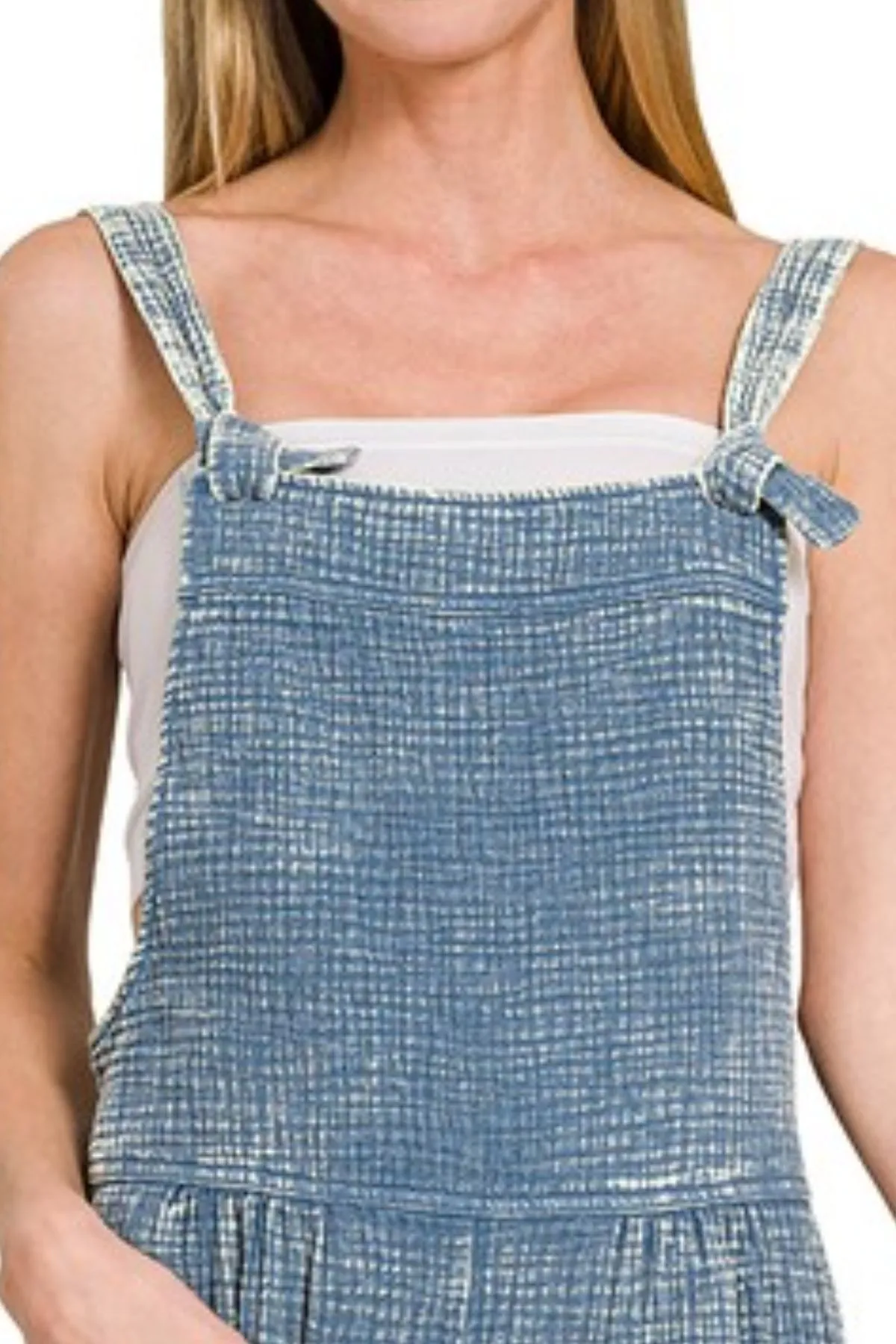 Zenana Woven Double Gauze Acid Washed Romper - Image 2