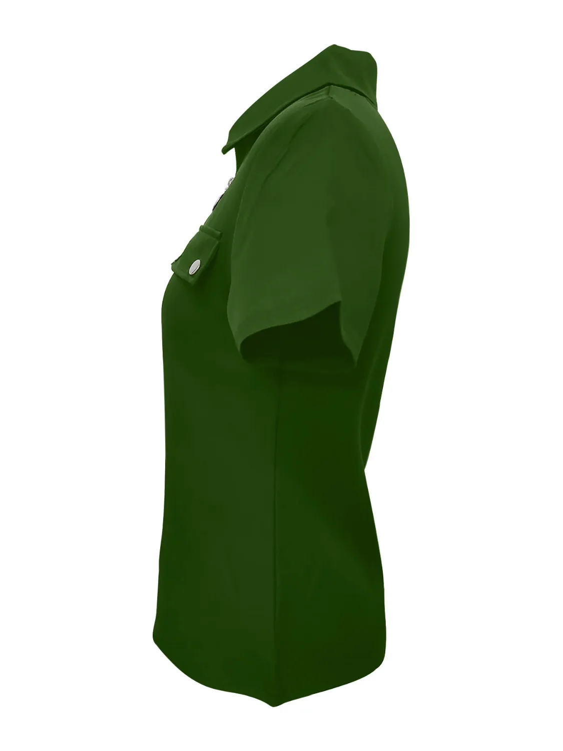 Zip Collar Short Sleeve Top - Image 3