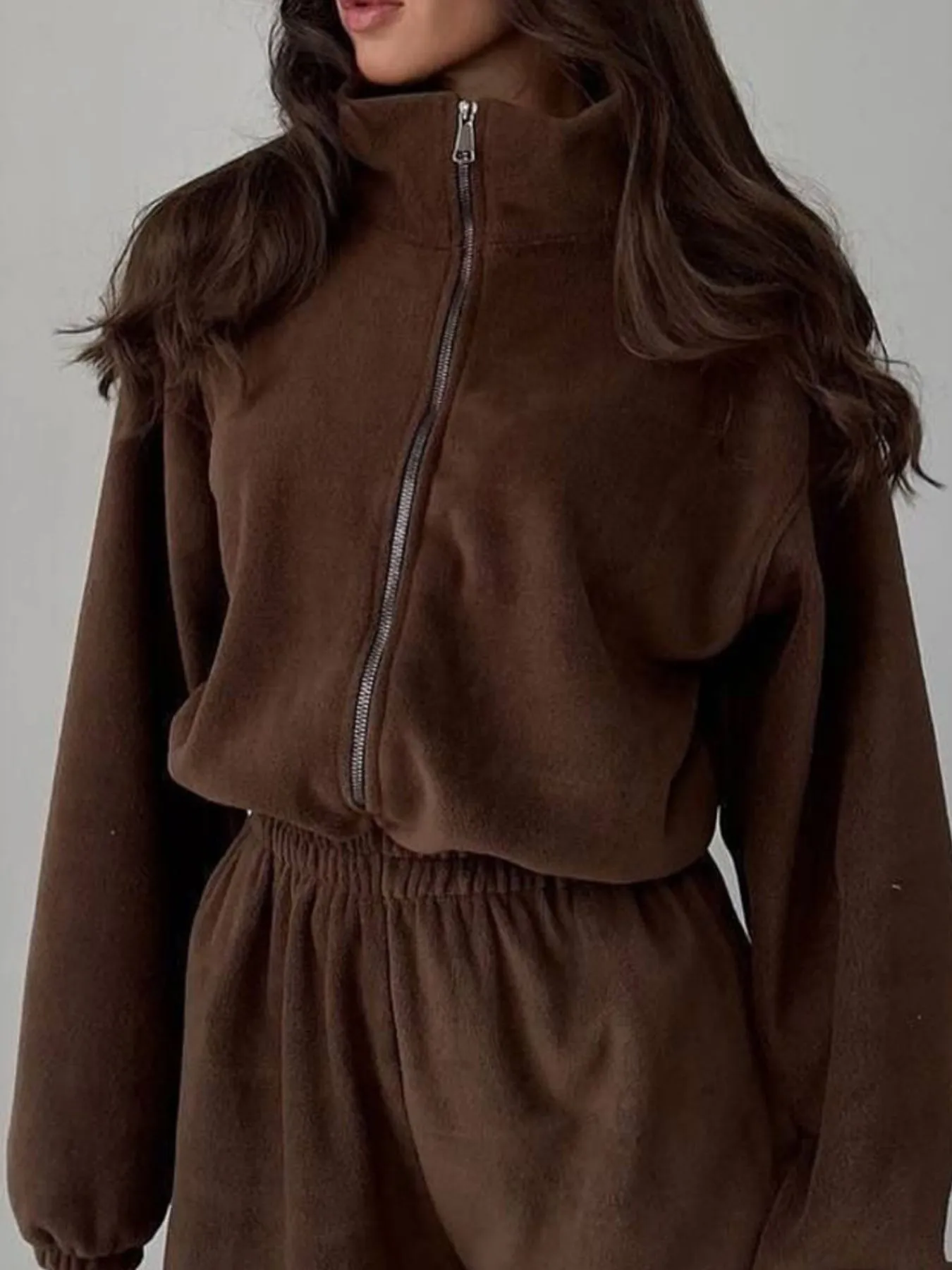 Zip Front Long Sleeve Jumpsuit - Image 7