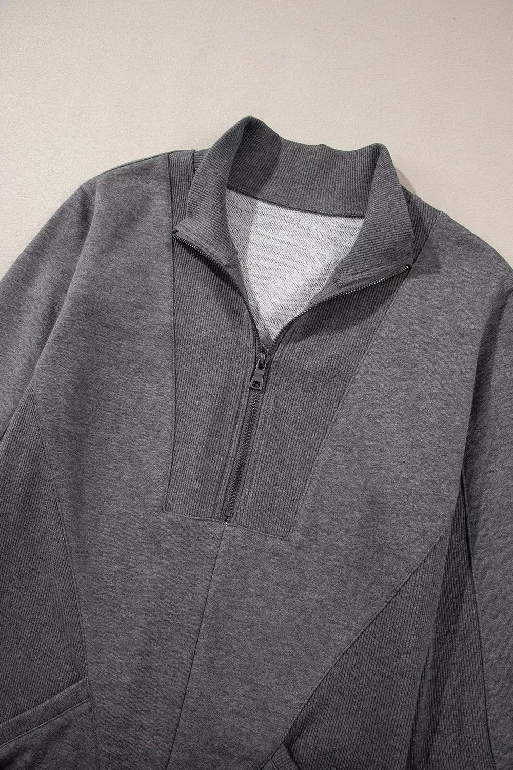 Zip Front Long Sleeve Sweatshirt Dress - Image 7
