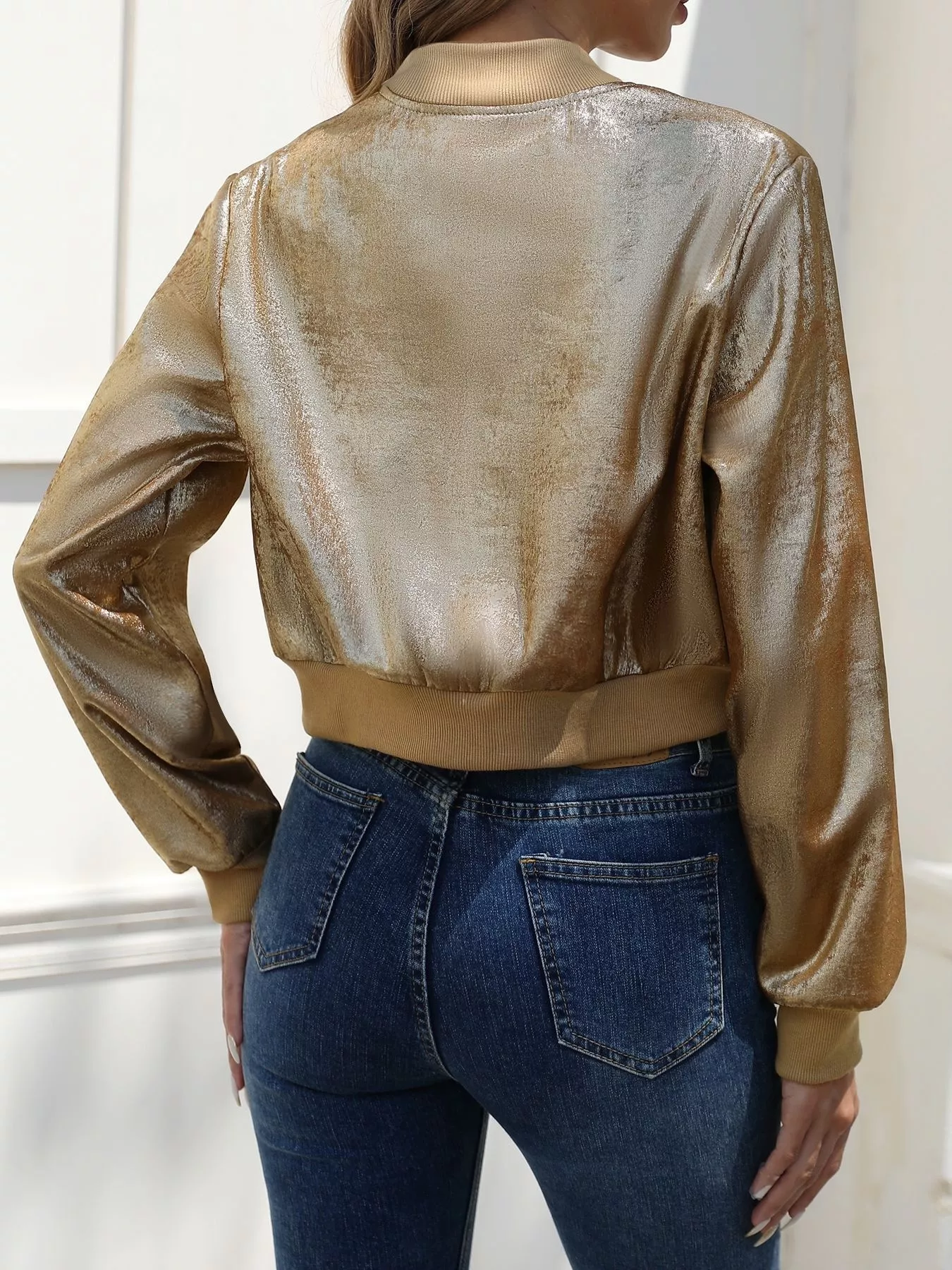 Zip Up Cropped Jacket - Image 3
