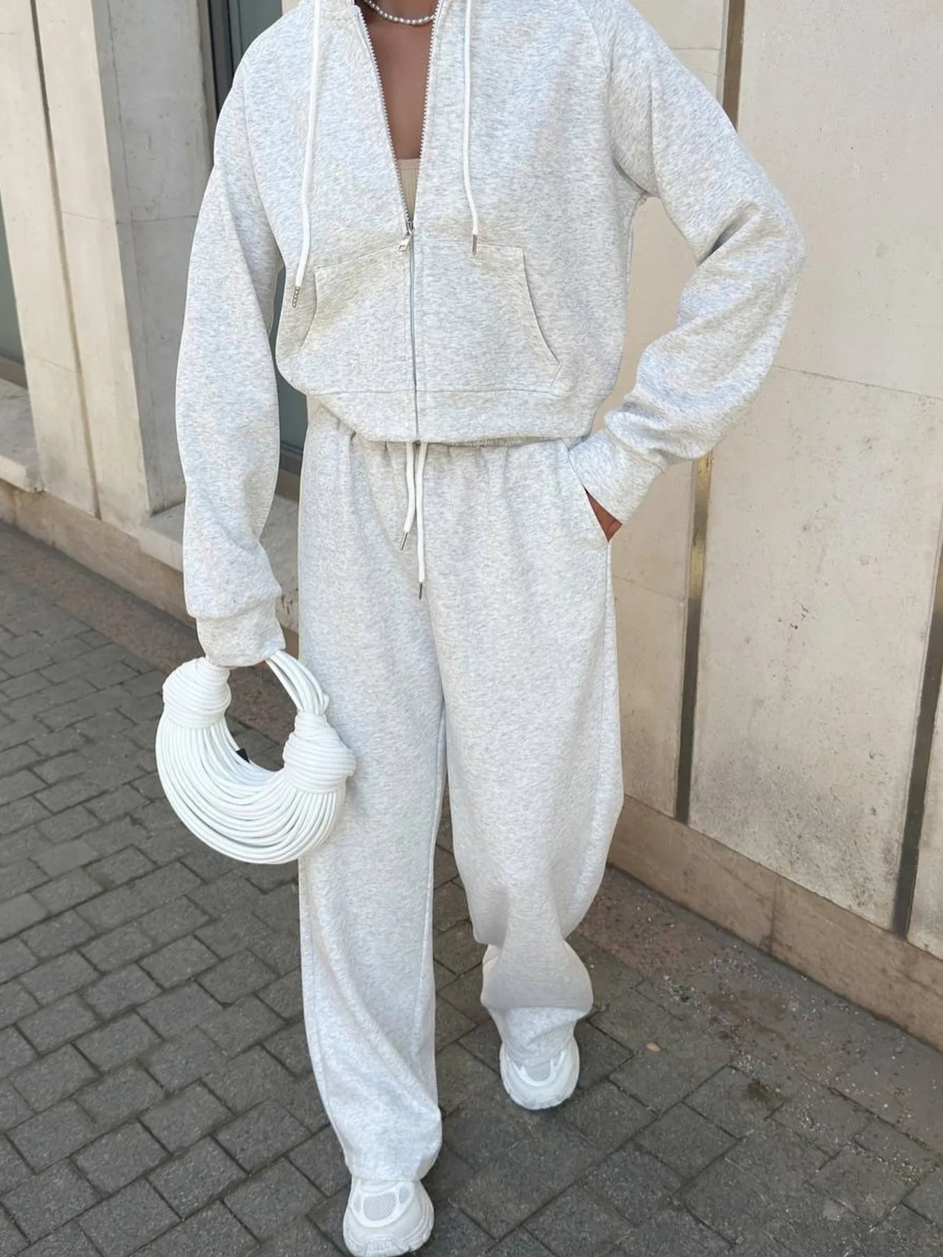 Zip Up Drawstring Hoodie and Pants Set - Image 14