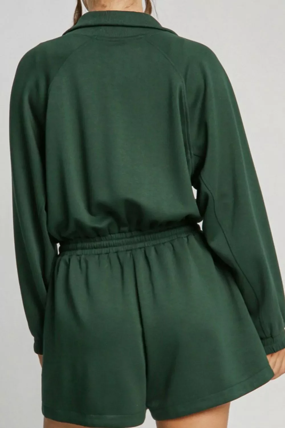 Zip-Up Drawstring Waist Romper - Image 3