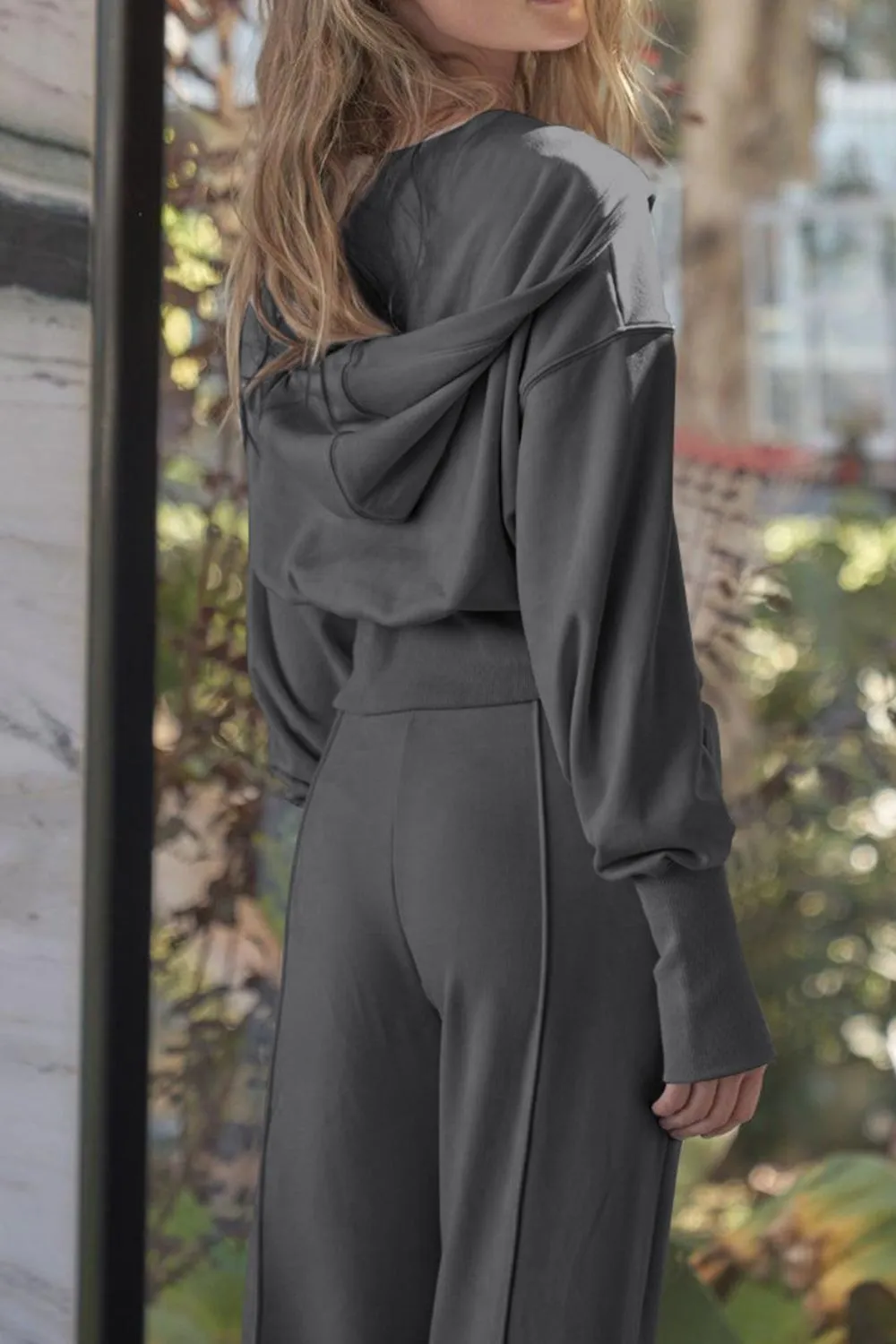 Zip-Up Hoodie and Pants Active Set - Image 2