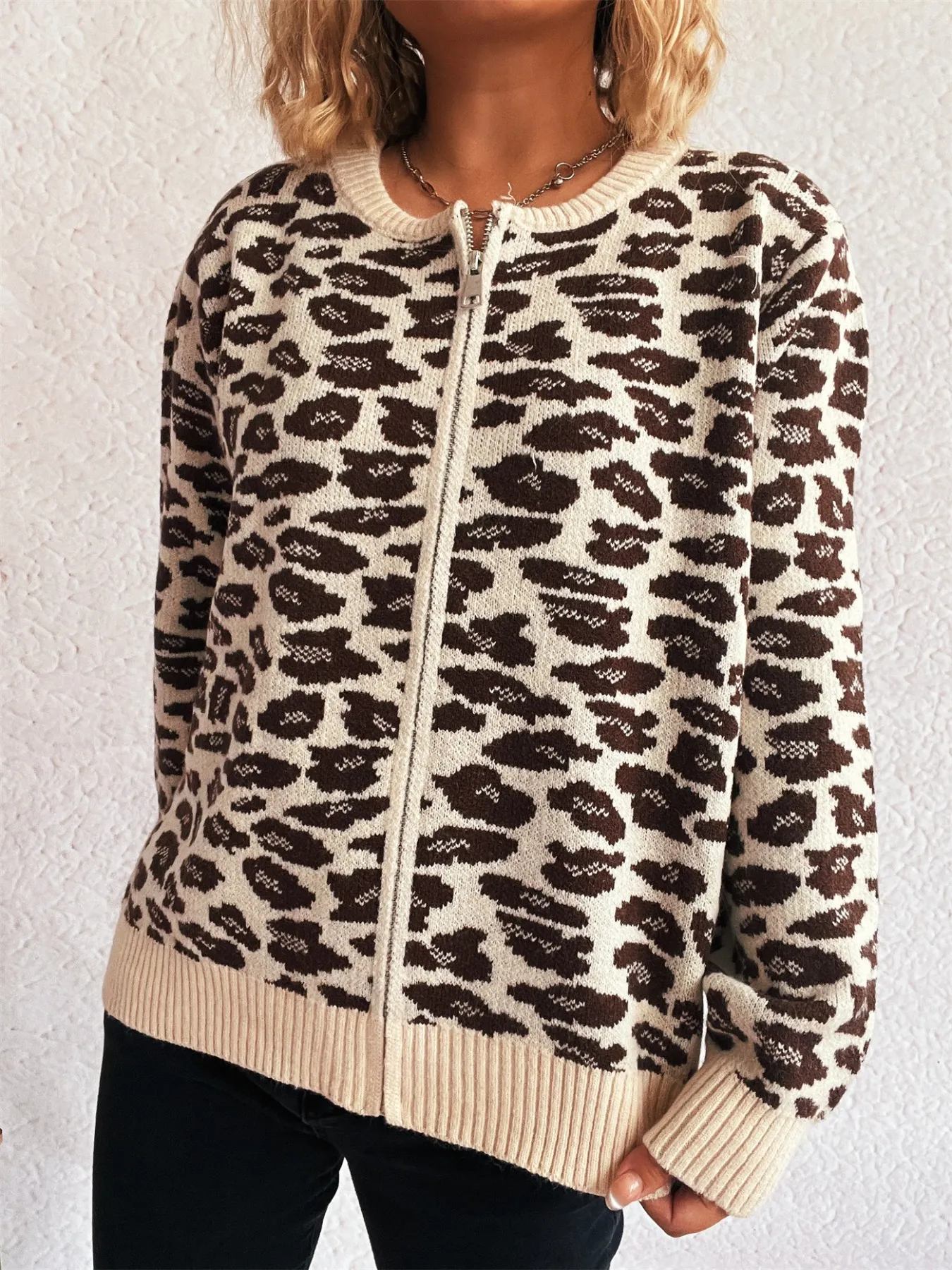 Zip Up Long Sleeve Cardigan - Image 14