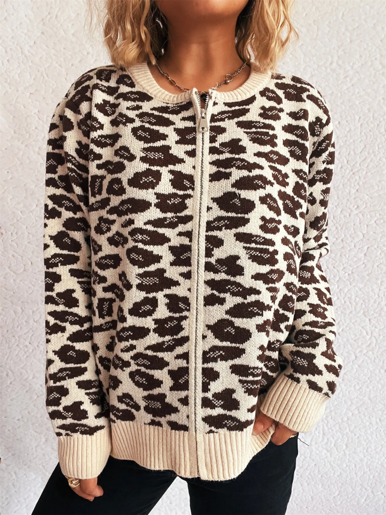 Zip Up Long Sleeve Cardigan - Image 16