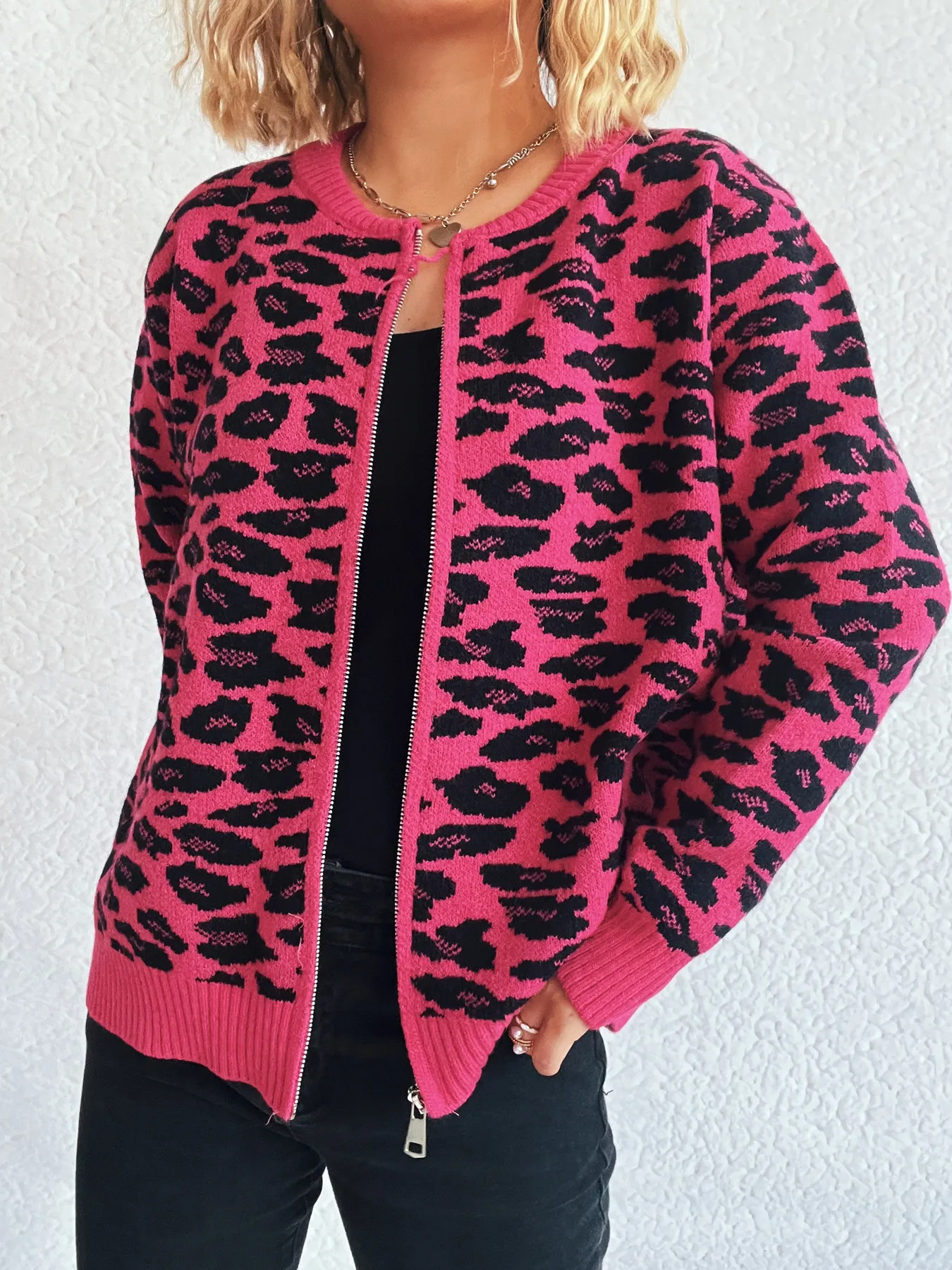 Zip Up Long Sleeve Cardigan - Image 21
