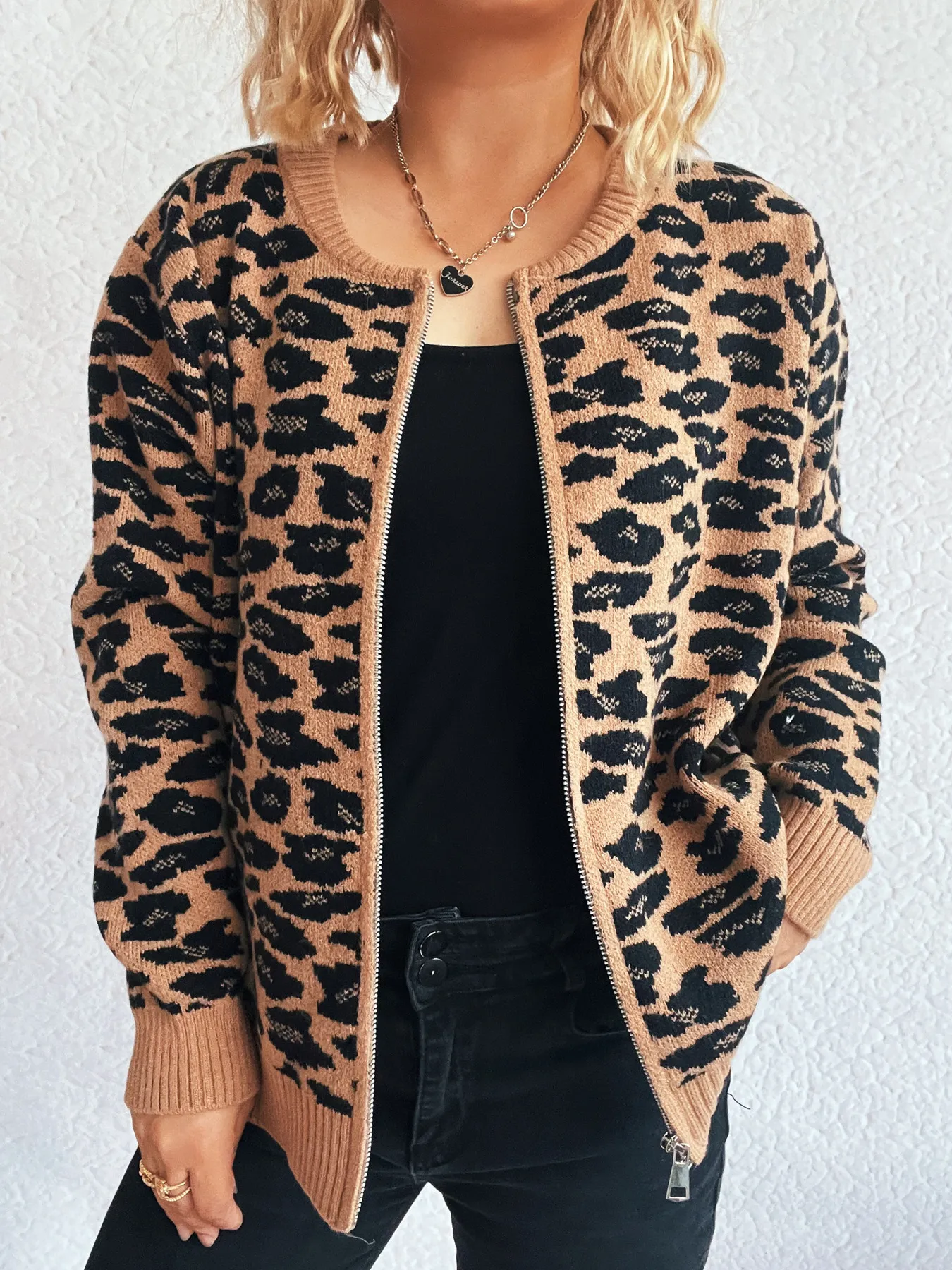 Zip Up Long Sleeve Cardigan - Image 28
