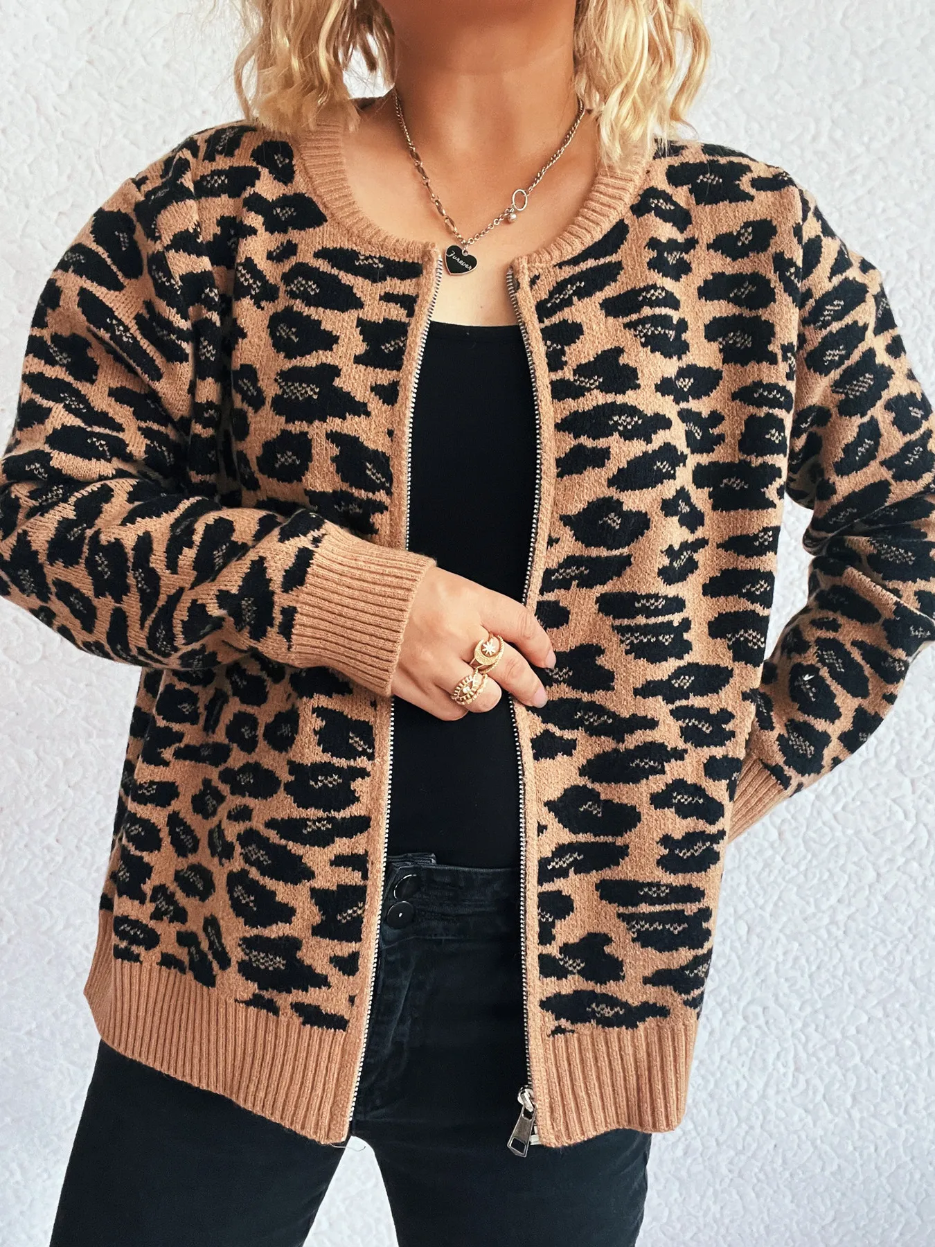 Zip Up Long Sleeve Cardigan - Image 29