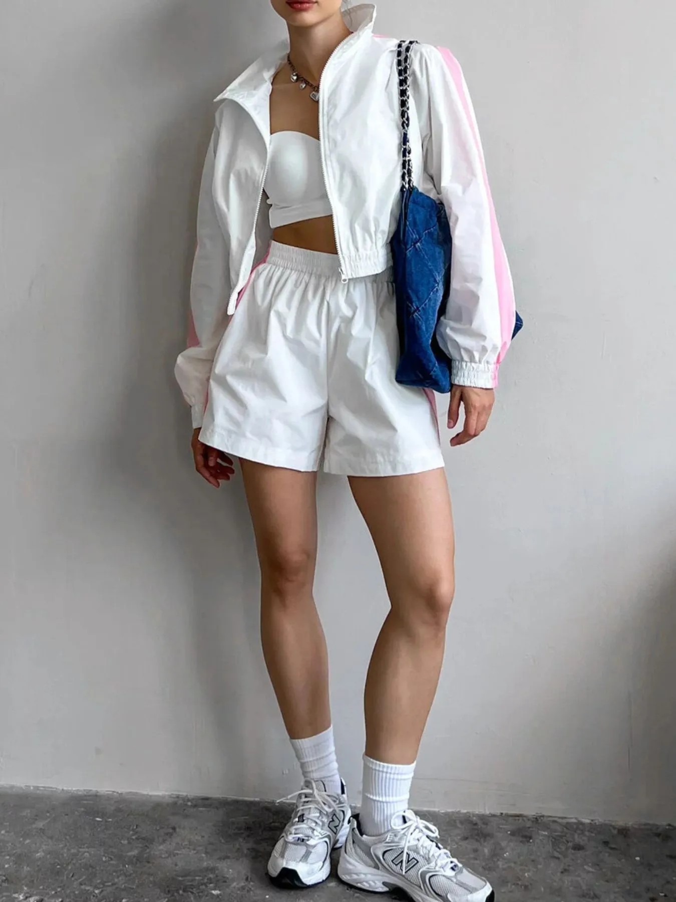 Zip Up Long Sleeve Jacket and Shorts Set - Image 12
